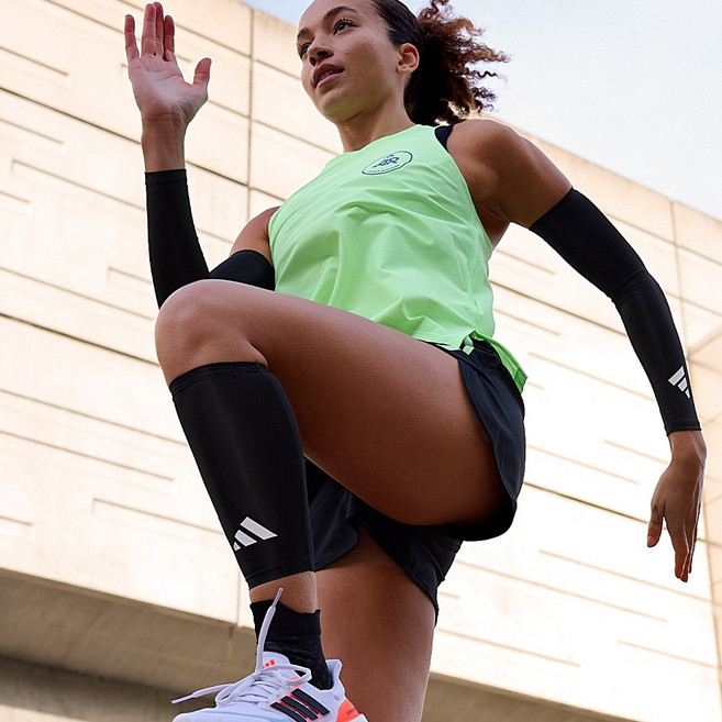 아디다스 에어로레디 컴프레션 카프 슬리브 세트 정강이 종아리 보호대 축구 배구 등산 런닝, 블랙, 1개