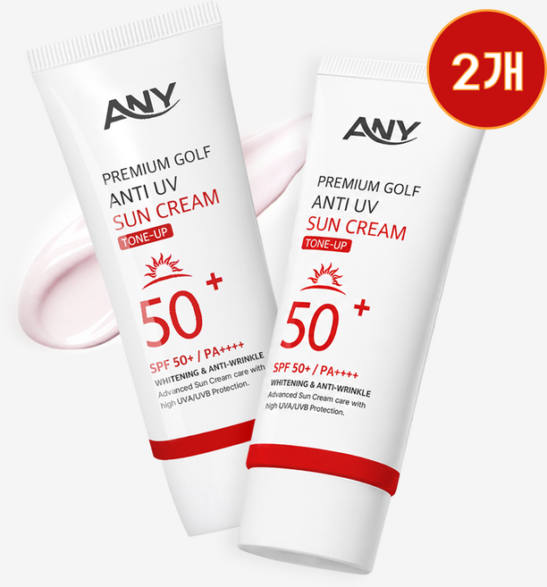 ANY 애니 프리미엄 골프 안티 UV 선크림 썬크림, 60ml, 2개