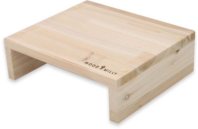 우드밀리 삼나무 원목 듀얼 모니터 받침대 보조1단 당일출발, 1개