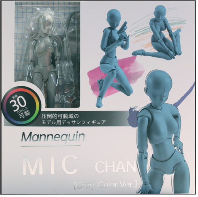 프리드로잉 인체관절모형 액션피규어, 그레이, 여, 1개