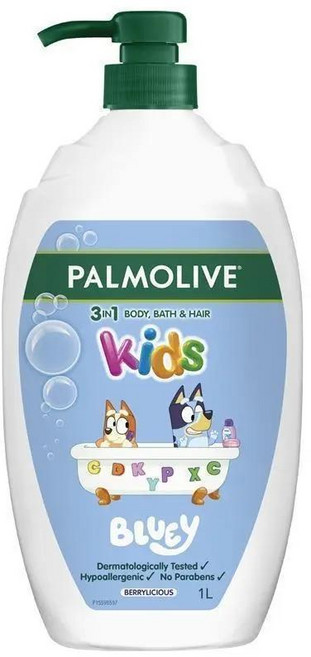 호주 팜올리브 Palmolive Kids Bluey 3 in 1 Body Bath & Hair Berrylicious 블루이 3 in 1 바디 바스 & 헤어 베리리셔스, 1L