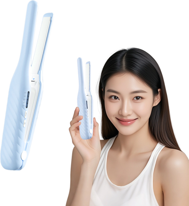 무선 뿌리 볼륨 고데기 12MM 판고데기, 블루