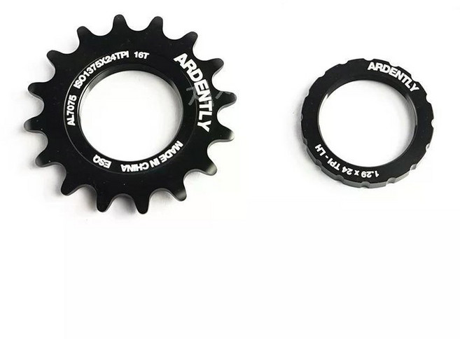 코그 락링 자전거 픽시 코그세트 SS110 1단 휠셋 14 언노운 은메달 사이즈, BLACK 16T, 1개