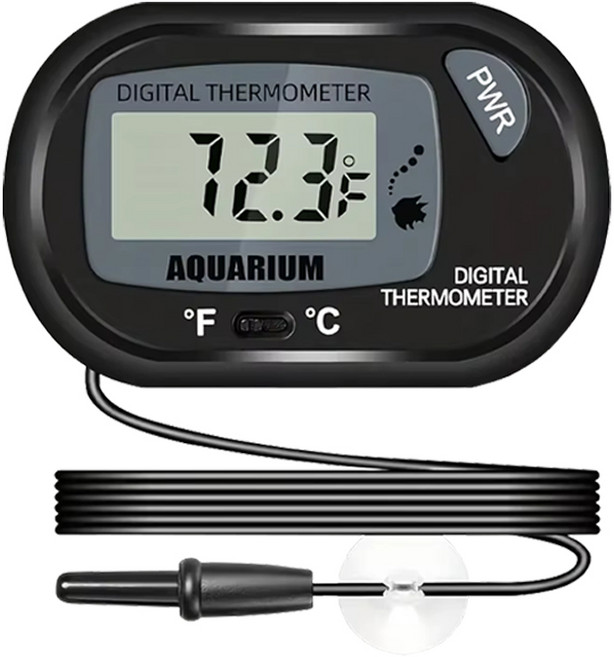 센서 디지털 온도계 건전지 포함 수조 어항 수족관 전자 수온계 측정기, 1개