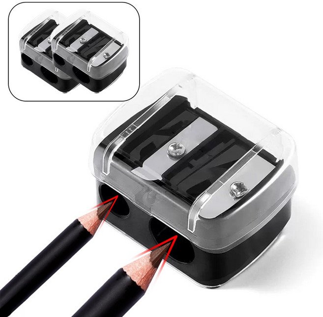 하루미 아이브로우 펜슬 샤프너 깎이 8mm 12mm, 2개, 블랙