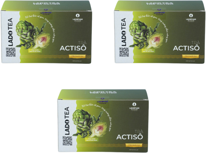 달랏 특산 LADOPHAR 라도파 아티소 차 아티초크 차 베트남 허브차, 3개, 20개입, 2g