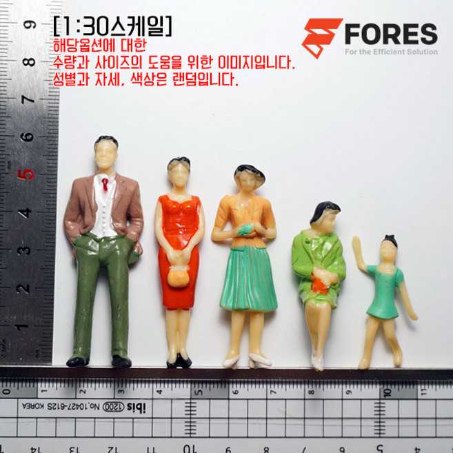 인체모형 칼라인체 사람모형 테라리움 디오라마 건축모형재료, 1:30(5p)