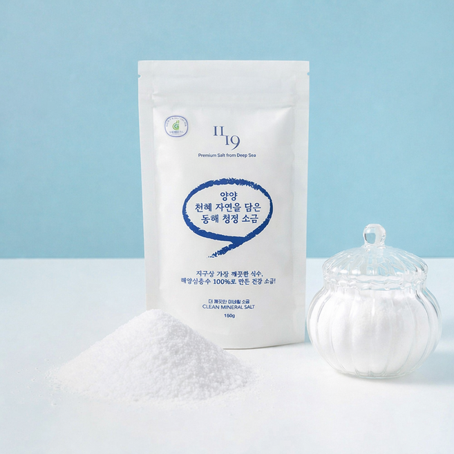 [1119 소금/본사판매] 더 깨끗한 미네랄 소금 150g 해양심층수 저염소금 국산소금 명품소금, 1개