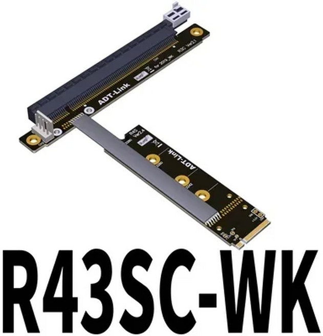 ADT LINK PCI X16 GEN 라이저 어댑터 점퍼 케이블 GTX RTX 그래픽 비디오 카드 AMD, 60cm, R43SC WK, 60cm