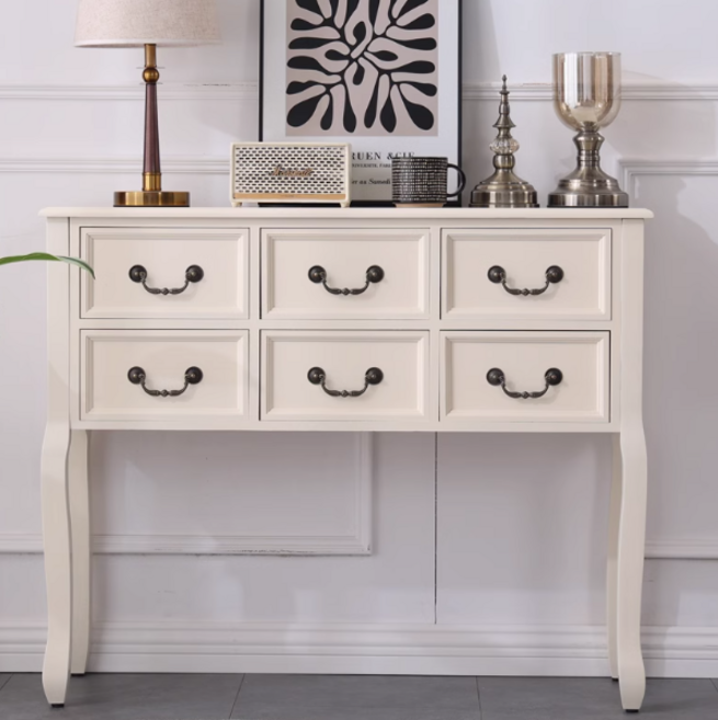 엔틱 콘솔 원목 폭좁은 복도 콘솔 서랍장 장식장 복도 화이트, 2. 브라운