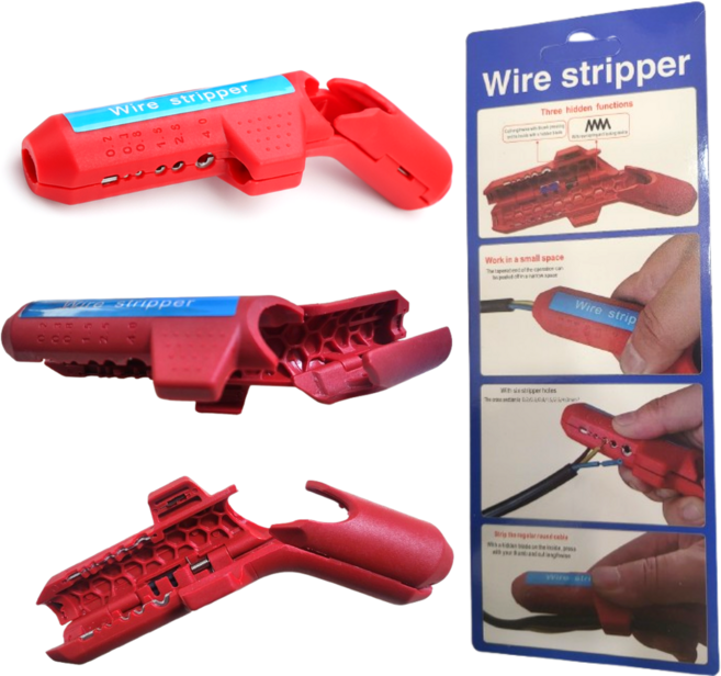 ZENTRA 전선탈피기 전선피복절단기 케이블피복기 와이어스트리퍼, 1개, 레드
