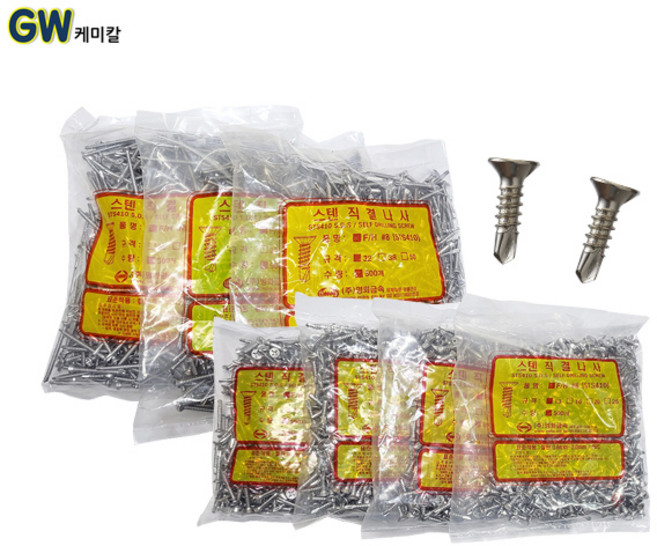 명화금속 직결나사 스텐피스 사라피스 500개입 1봉, FH #8 X 길이 25mm 은색 500개 1봉, 1개