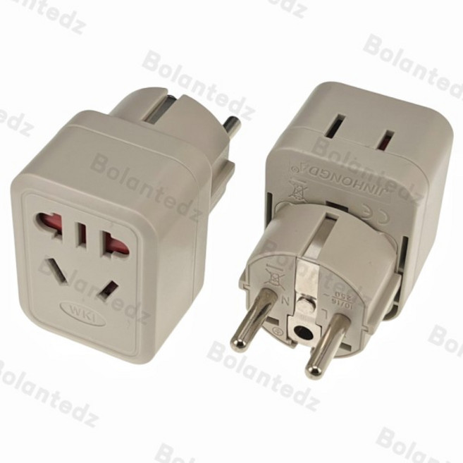 변환 플러그 한국2in 1 AUS Schuko Type-F 여행용 플러그 변환기 라운드 핀 프랑스 폴란드 발리 한국 전원, 1개