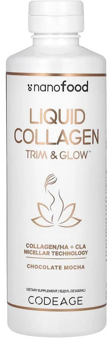 Codeage Nanofood 액상 콜라겐 트리밍 & 글로우 초콜릿 모카 450ml(15.22fl oz) AGE-12160, 1개, 450ml - 쿠팡