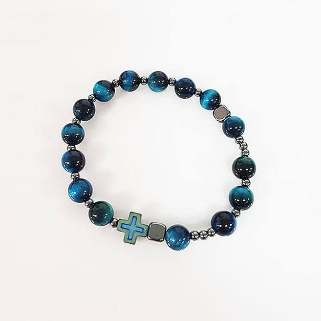 [비비안나묵주팔찌] 59006번 최상급 호안석(Men's) (내경약18cm) 남자묵주 기도 천주교 성물 사업번창 행운 액운차단