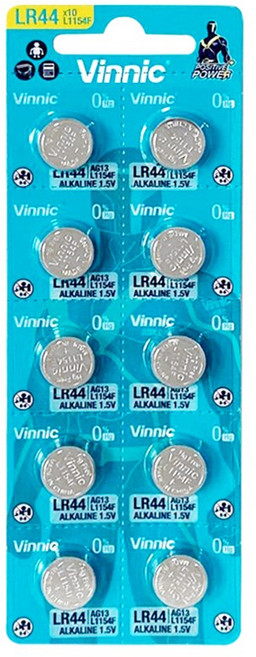 [버튼셀건전지] 비닉 VINNIC LR44 포장 10개입 1.5V 180mAh(L1154/L1154F 호환)