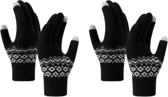 해피제이 스마트 터치 털 장갑 양손착용 2세트