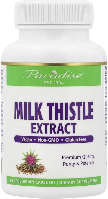 Paradise Herbs 밀크시슬 추출물 250mg 베지 캡슐 60정, ParadiseHerbs밀크시슬추출물250mg베지캡슐6, 1개 - 쿠팡