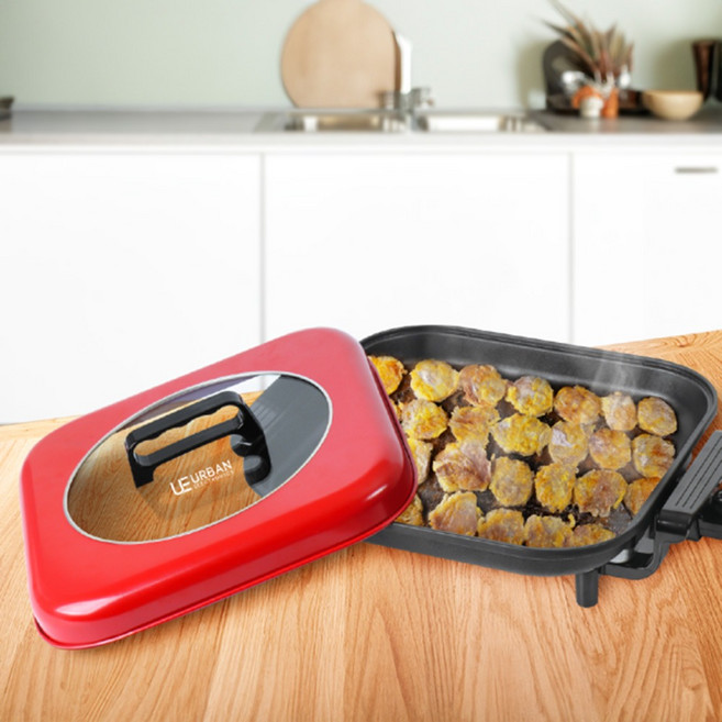 어반 대형 사각 전기그릴 37cm 멀티 잔치팬 AD-P375 피자팬 명절 구이 전 전기 프라이팬, 1개