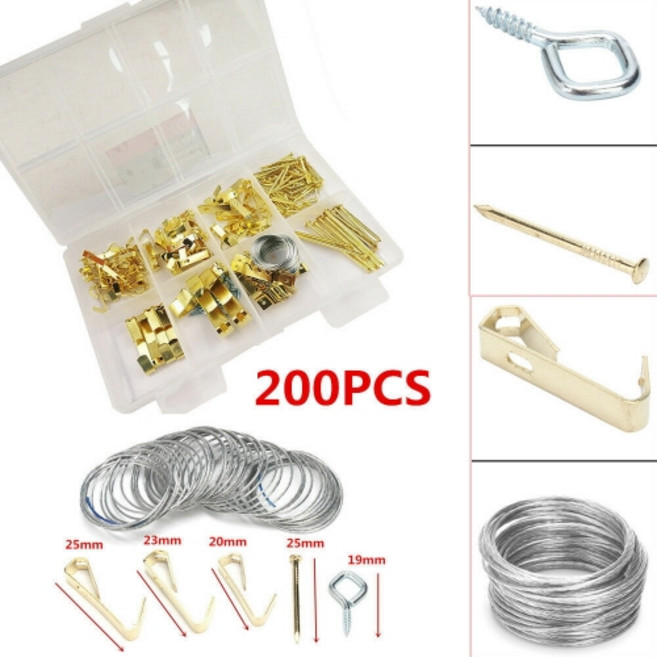 200P 행어 그림 걸이 200P 못 행어 프레임 키트 세트, 1개