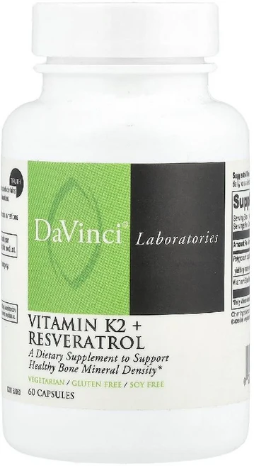 다빈치래보라토리스 비타민K2 레스베라트롤 Vitamin K2 Resveratrol 60정, 1개 - 쿠팡