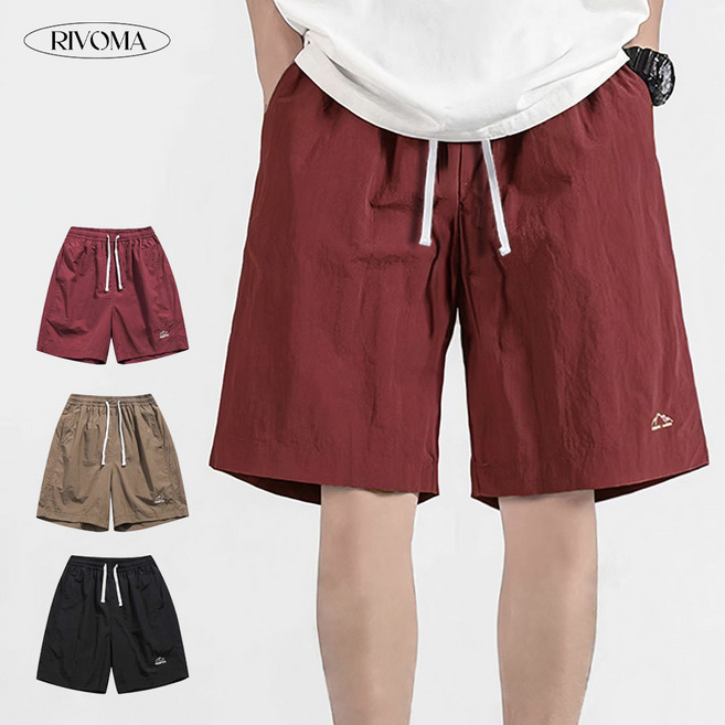 리보마 남녀공용 바스락 여름 반바지 허리밴딩 물놀이