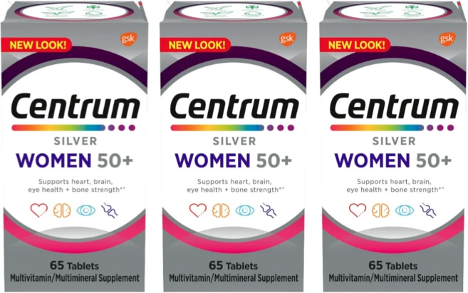 미국직구 센트룸 실버 여성 50세이상 종합비타민 미네랄 65정, 65회분, 3개 - 쿠팡