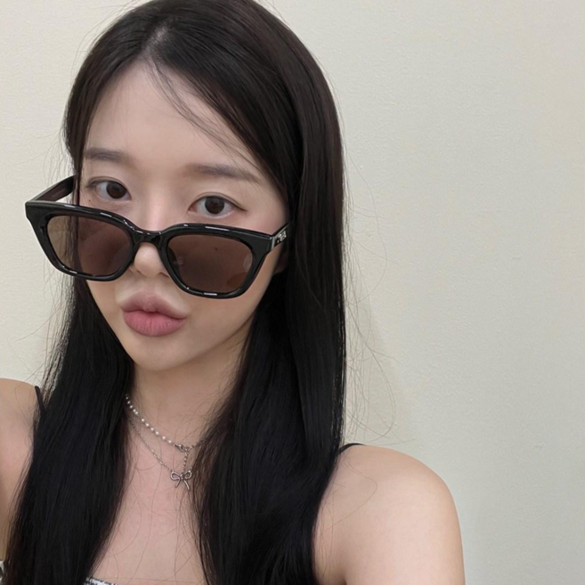 VANANA2 여성 남성 캣 아이 컬러 뿔테 선글라스