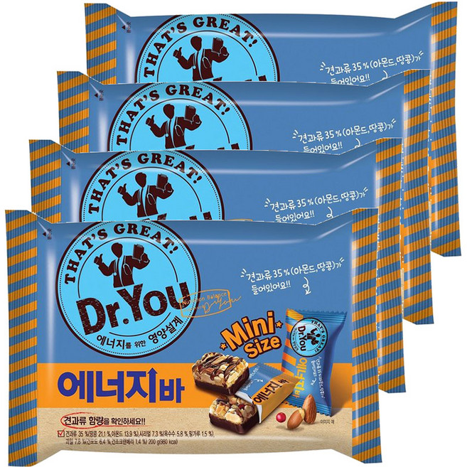 닥터유 에너지바 미니, 310g, 4개