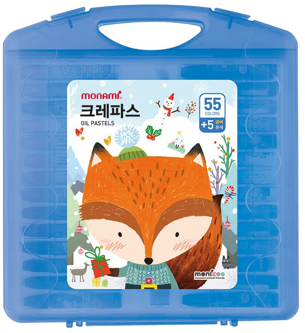 모나미 모니주 가방 크레파스 55색 오일 파스텔 PP케이스, 2개