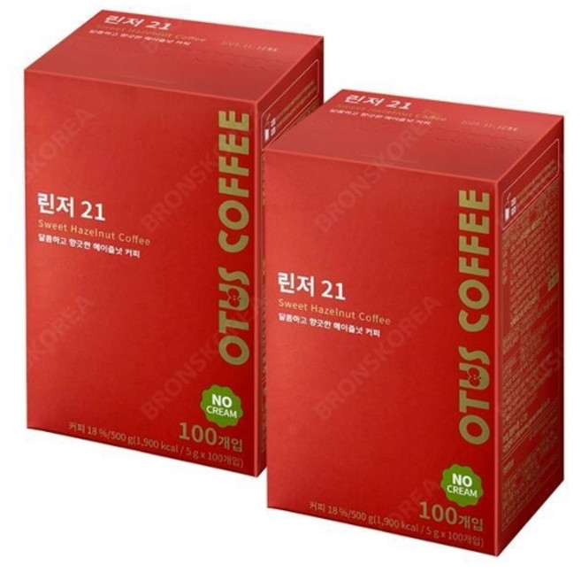 기타 린저21 헤이즐넛 노프림 100T X 2개 블랙커피, 100개, 1개, 5g