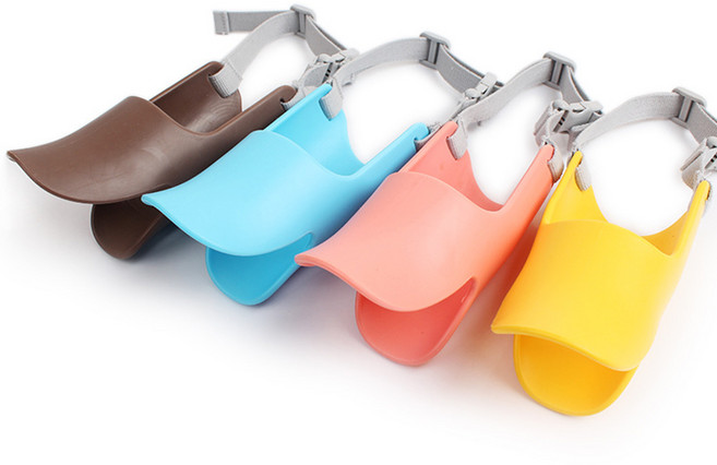 디지펫 실리콘 강아지 오리 입마개 짖음방지, M, 브라운, 1개