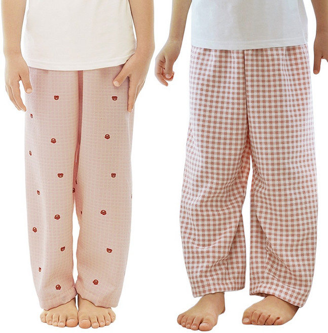 캐리루시 아동 귀여운 크링클 파자마 잠옷 9부바지 2종세트