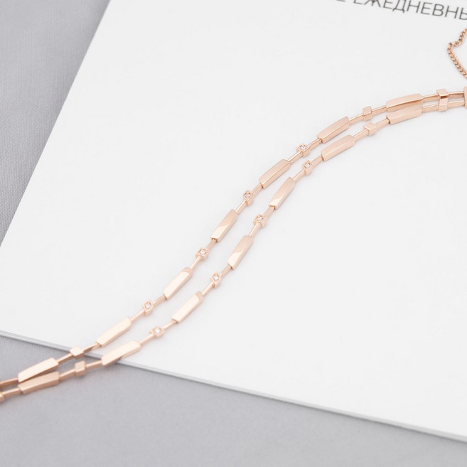 루키스톤 18k 데몰트 스틱 두줄팔찌 18k팔찌