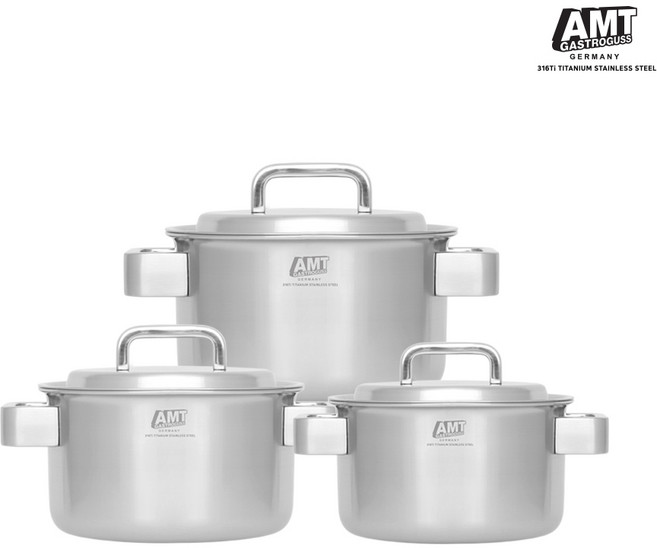 AMT 316Ti 통5중 프로 양수 냄비 3종세트(16cm 20cm 24cm)