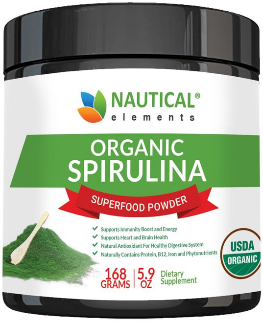 프리미엄 USDA 유기농 스피루리나 파우더 - 캘리포니아 및 하와이의 청록조류 유기농 스피루리나 - 100% 채식주의자 및 비건 GMO 프리 방사선 없음 - 스무디를 위한, 프리미엄 USDA 스피루리나 파우더 캘리포니아 및 하와, 1