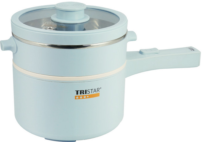 TRISTAR 單柄陶瓷2L快煮鍋 陶瓷內膽不沾鍋 兩段溫控 附蒸籠, TS-HA126