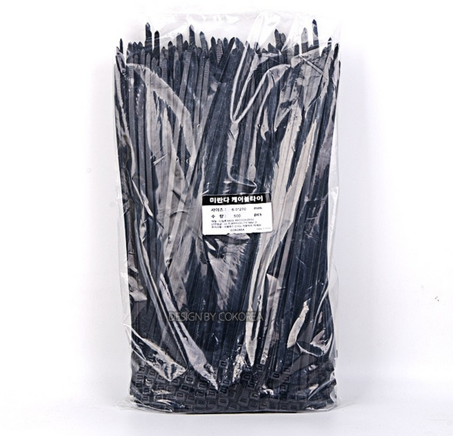 미란다 튼튼 다용도 선정리 케이블타이, 블랙, 1개