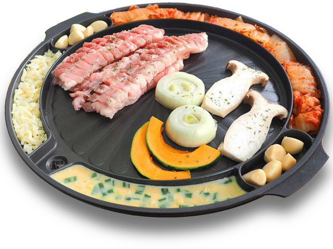 만능 가정용 고기구이팬 불판 캠핑 그릴 원형 40cm, 원형40cm, 1개