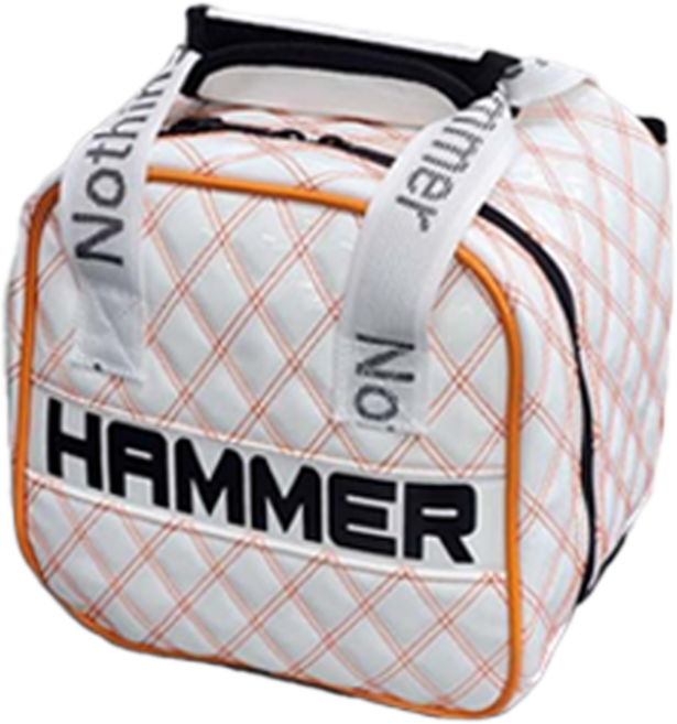 햄머 신형 1볼백 원볼 볼링가방 키트, 체크_화이트오렌지, 1개