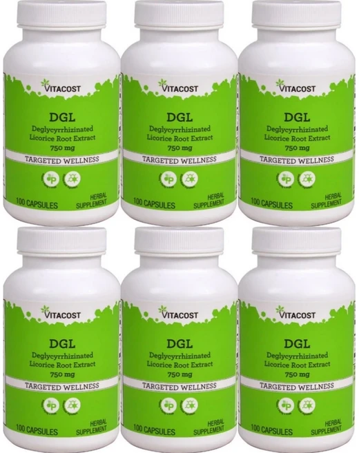 비타코스트 DGL 감초 뿌리 추출물 750mg, 100정, 6개 - 쿠팡