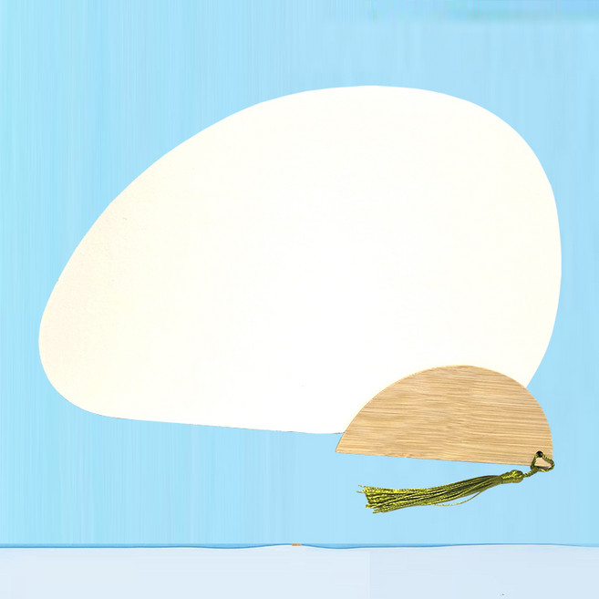 조개 평부채 손잡이가 큰 대나무 여름 만들기 부채꾸미기 캘리그라피 단오 민화, 10개, 화이트