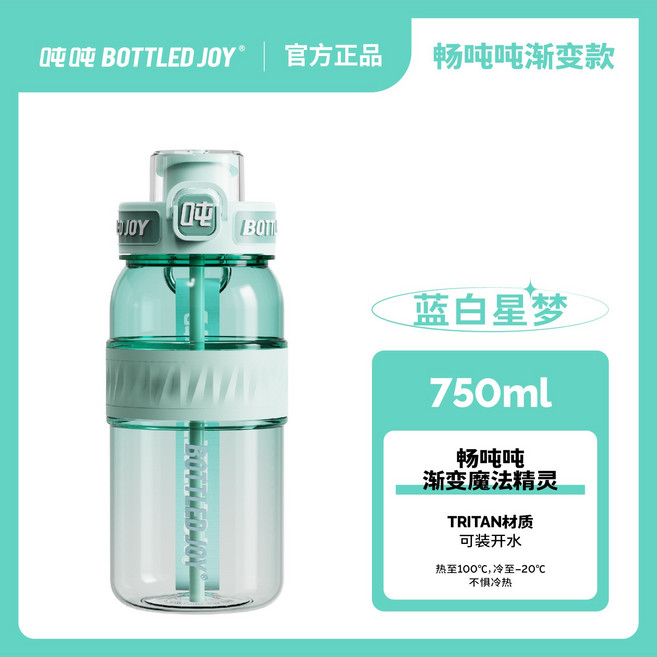 BOTTLED JOY 1000ml TRITAN吸管杯, 1套, 600ml
