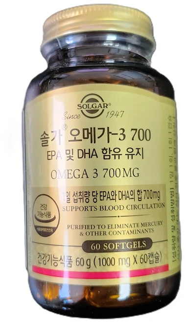 솔가 오메가3 700, 60정, 60g, 1개 - 쿠팡
