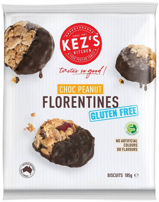호주 케지즈 Kez's Biscuits 글루텐 프리 초콜렛 땅콩 쿠키, 185g, 4개