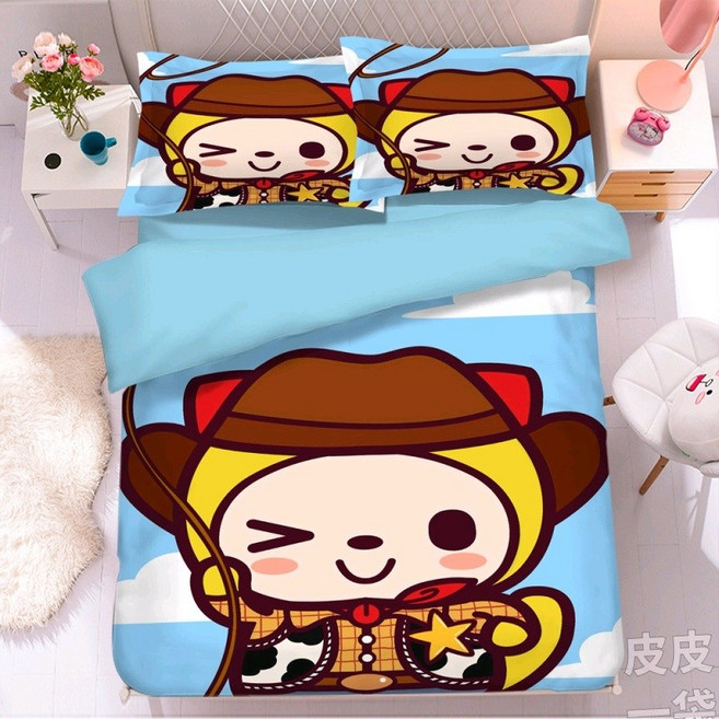 토이스토리 이불 커버 세트 랏소베어 세트 베개 침구, F