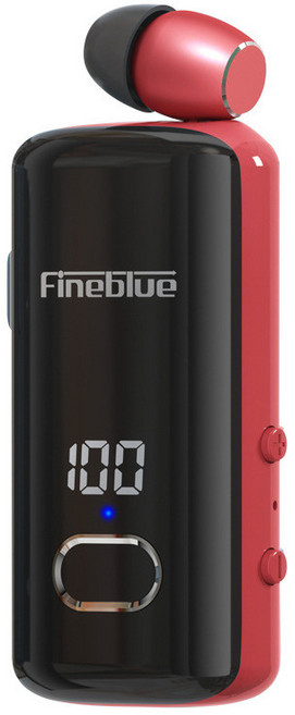 Lucky精選 佳藍F580領夾式藍牙耳機 數顯電量 閃電快充 一鍵接聽 職場溝通利器, 紅色