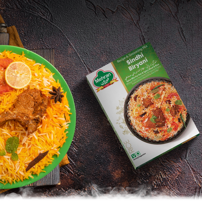 Mehran Sindhi Biryani Masala for Hot and Spicy Sindhi Biryani 메란 신디 비리야니 마살라 - 매운 신디 비리야니를 위한 향신료 믹스, 100g, 4개