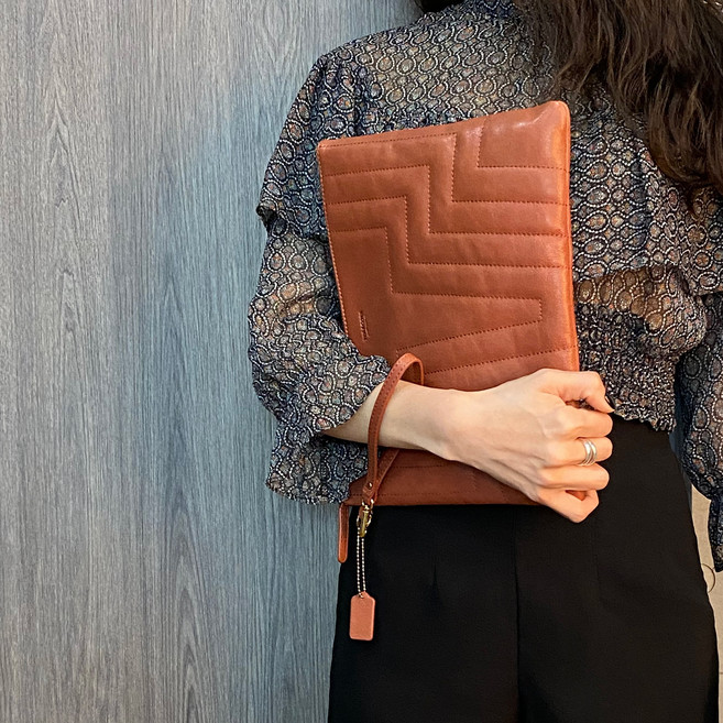 TERACOTA 천연 양가죽 클러치백 여성 남성 고급 가죽 퀼팅백 테라코타