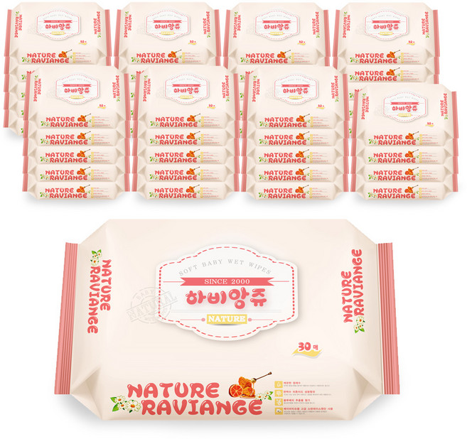 하비앙쥬 고급형 휴대용 물티슈 30매, 105g, 40개입, 1세트